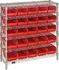 Open Wire Shelving, 6Shelves, 25Bin, Red; Shelving Unit Type Quantum Storage - 44AC8215 - Newark, An Avnet Company