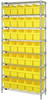 Open Wire Shelving, 8Shelves, 35Bin, Yel; Shelving Unit Type Quantum Storage - 44AC8519 - Newark, An Avnet Company