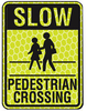 Brady Aluminum Rectangle Green Pedestrian & Crosswalk Sign - 18 in Width x 24 in Height - TEXT: PEDESTRIAN CROSSING - 103712 -- 754473-81704 - Image