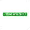 Brady B-946 White on Green Vinyl Self-Adhesive Pipe Marker - 4 in Height - 3 1/2 in Character Height - 24 in Length - Printed Msg = COOLING WATER SUPPLY - 7072-1HV - 754476-81255 - R. S. Hughes Company, Inc.