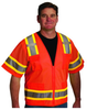 PIP 303-0500-OR Orange 5XL Polyester Mesh/Solid High-Visibility & Reflective Vest - 6 Pockets - Fits 61.4 in Chest - 28 in Length - 616314-97119 - 616314-97119 - R. S. Hughes Company, Inc.