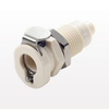 PMC12 Series Coupling Body, Shutoff Polypropylene Panel Mount Hose Barb - PMCD160212 - Qosina Corp.