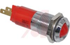Indicator, LED;Red;150mcd;14mm;12VDC;Faston/Solder Tab;20mA;Panel;Satin Chrome - 70117717 - Allied Electronics, Inc.