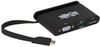 USB 3.1 Gen 1 USB-C Adapter with PD Charging - 100W, Self-Storage Cable, VGA & USB-A Hub Port, 1080p, Black -- U444-T6N-VUBC