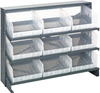 Sloped Bench Rack, 3Shelves, 9Bins, Clr; Shelving Unit Type Quantum Storage - 42AC5665 - Newark, An Avnet Company