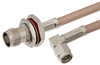 SMA Male Right Angle to TNC Female Bulkhead Cable 36 Inch Length Using RG400 Coax - PE33759-36 - Pasternack