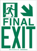 Brady Bradyglo B-986 Aluminum / Polyester Rectangle White Exit Sign - 10 in Width x 14 in Height - Glow in the Dark - TEXT: FINAL EXIT - 114642 - 754473-17686 - R. S. Hughes Company, Inc.