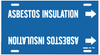 Brady B-915 White on Blue Plastic Strap-On Pipe Marker - 3 1/2 in Character Height - Printed Msg = ASBESTOS INSULATION - 4315-H - 754473-67103 - R. S. Hughes Company, Inc.