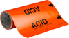 Brady B-946 Black on Orange Vinyl Self-Adhesive Pipe Marker - 12 in Height - 30 ft Length - Printed Msg = ACID with Left Arrow - 108443 - 754473-66675 - R. S. Hughes Company, Inc.