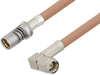 Snap-On BMA Jack to SMA Male Right Angle Cable 24 Inch Length Using RG400 Coax - PE3C4958-24 - Pasternack