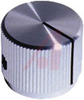 Knob, round with indicator line, machined aluminum, SH: .125, .50 dia, .622 ht - 70206955 - Allied Electronics, Inc.