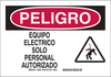 Brady B-120 Fiberglass Reinforced Polyester Rectangle White Electrical Safety Sign - Language English / Spanish - TEXT: DANGER ELECTRICAL EQUIPMENT AUTHORISED PERSONS - 39852 - 754473-39852 - R. S. Hughes Company, Inc.
