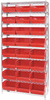 Open Wire Shelving, 9Shelves, 24Bin, Red; Shelving Unit Type Quantum Storage - 44AC8590 - Newark, An Avnet Company