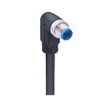 M12 Power Single-Ended Cordset: Male, angled, 5-pin(4+PE), K-coded, black body, 600 V AC/DC, 10 A; PVC black cable, 0.75 mm² - RSWT 5K-736 SW - Belden Inc.