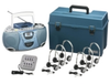 Listening Center, 6 Station, CD Boom Box, Personal Leatherette Headphones - HMC/CD385/MS2L - Visual Sound, Inc.