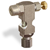 (Formerly B1630-12X00), Inverted Angle Small Sight Feed Valve, 1/4” Male NPT Inlet, 1/4” OD Tube Outlet, Handwheel - B1628-345B1HW - Oil-Rite Corp.