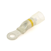 Crystal Clear Heat Shrink Ring Terminal 32930, 12-10 Ga., #8 Stud, Yellow Striped - 32930 - Waytek, Inc.