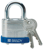 Brady Blue Steel 5-pin Keyed & Safety Padlock 99504 - 1 9/16 in Width - 1 1/3 in Height - 17/64 in Shackle Diameter - 2 Key(s) Included - 754476-99504 -- 754476-99504 - Image
