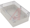 ENCLOSURE, POLYCARBONATE LIGHT GRAY BODY AND CLEAR COVER, 8.74