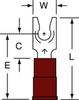 3M Scotchlok Red Locking Butted Nylon Butted Fork & Spade Terminal MNG18-6FLX - 0.87 in Length - 0.25 in Fork Width - #6 Stud - 051128-58804 - R. S. Hughes Company, Inc.