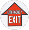Brady Toughstripe B-534 Polyester Circle White Emergency & Fire Exit Sign - 17 in Width x 17 in Height - Laminated - TEXT: EMERGENCY EXIT - 104495 - 754473-16273 - R. S. Hughes Company, Inc.