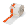 Brady B-595 Orange / White Indoor / Outdoor Vinyl Thermal Transfer Continuous Thermal Transfer Printer Label Roll - 4 in Width - 100 ft Length - 113162 - 754473-99848 - R. S. Hughes Company, Inc.