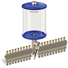 Blue Color Key, Clear View Multiple Feed Electro Lubricator, 1/2 gal Acrylic Reservoir, 19 Feeds, 1/4” OD Tube Outlets, 120V/60Hz - B5162-064AB1912061BW - Oil-Rite Corp.