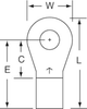 3M Scotchlok Red Brazed Non-Insulated Brazed Ring Terminal M8-10R/SX - 0.95 in Length - 0.47 in Wide - 0.175 in Inside Diameter - #10 Stud - 051128-58693 - R. S. Hughes Company, Inc.