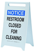 Brady Polystyrene Rectangle White Closed for Cleaning Sign - 12 in Width x 20 in Height - TEXT: NOTICE RESTROOM CLOSED FOR CLEANING - 47251 - 754476-47251 - R. S. Hughes Company, Inc.
