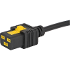 VAC19KS, Interconnection, V-Lock cord retaining, 3.0 m, Connector IEC C19, H05VV-F3G1.5 / SJT 3x14 AWG, black - 3-100-363 - SCHURTER Inc
