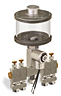 Levelux Clear View Multiple Feed Electro Lubricator, 1/2 gal Pyrex Reservoir, 8 Feeds, 1/4” OD Tube Outlets, 24VDC - B5177-064PB08024D1W - Oil-Rite Corp.