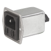 IEC Appliance Inlet C14 or C18 with Filter, Protection Degree IP65 into the Appliance, Fuseholder 1- or 2-pole, Front or Rear Mounting -- 5707 - Image