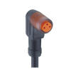 M8 Snap-In Sensor/Actuator Single-Ended Cordset: Female, angled, 3-pin, A-coded, translucent body, 10-30 V DC, 4 A, with 2xLEDs (PNP); PUR black cable, 3-wires, 0.34 mm² - RKMW/LED A 3-224 - Belden Inc.