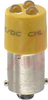 Lamp;T10X25 BA9S 3X3MM LED 24VAC/DC YELLOW W/HALF-WAVE RECTIFIER - 70011846 - Allied Electronics, Inc.