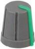 Knob, Soft Touch, D Shaft, Grey/grn; Shaft Type Multicomp - 74M0185 - Newark, An Avnet Company