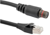 IP67 Rugged Category 5e Cable, Mighty Mouse 10 Pin Female Aluminum Cadmium w/ Dust Cap to RJ45 Plug, SF/UTP Double Shielded, LSZH, Black, 1.0F - T5A00026-1F - MilesTek Corporation