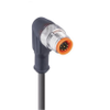 Sensor / Actuator Connector: M12 Standard, Cordset, Single ended, Angled Male, 8-pole; with Grey PVC 24 AWG cable - RSWT 8-661 - Belden Inc.