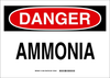 Brady B-302 Polyester Rectangle White Chemical, Biohazard, Hazardous & Flammable Material Sign - 10 in Width x 7 in Height - Laminated - TEXT: AMMONIA - 131859 - 754473-82618 - R. S. Hughes Company, Inc.