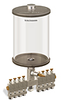 Clear View Multiple Feed Manual Lubricator, 1/2 gal Acrylic Reservoir, 8 Feeds, 1/8