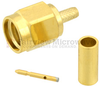 SMA Male (Plug) Connector For RG316, RG174, RG188, LMR-100, LMR-100A, 0.100 inch Cable, Crimp/Solder, Gold Plated Brass Body, Length 0.59 In - SC7060 - Fairview Microwave Inc.