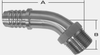 HB SERIES STAINLESS STEEL HOSE BARB x MALE NPT 45° -- HB-16-16MP45 - Image