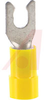 Insulated Vinyl Locking Fork Terminal for Wire Range 22-16 Stud Size #6, Red - 70092578 - Allied Electronics, Inc.