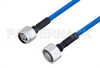 Plenum N Male to 4.1/9.5 Mini DIN Male Low PIM Cable 48 Inch Length Using SPP-250-LLPL Coax , LF Solder - PE3C4140-48 - Pasternack