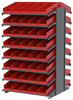 Akro-Mils 1800 lb Red Gray Powder Coated Steel 16 ga Double Sided Fixed Rack - 36 3/4 in Overall Length - 84 Bins - Bins Included - APRD18138 RED - APRD18138 RED - R. S. Hughes Company, Inc.