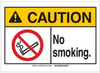 Brady B-401 Plastic Rectangle White Smoking Not Permitted Sign - 20 in Width x 14 in Height - TEXT: CAUTION No Smoking - 143765 - 754473-96413 - R. S. Hughes Company, Inc.