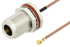 N Female Bulkhead to UMCX 2.5 Plug Cable 12 Inch Length Using RG178 Coax, RoHS - PE3CA1011-12 - Pasternack