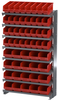 Akro-Mils 400 lb Red Gray Powder Coated Steel 16 ga Single Sided Fixed Rack - 36 3/4 in Overall Length - 50 Bins - Bins Included - APRSAST RED -- APRSAST RED - Image