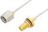 SMA Male to SMA Female Bulkhead Cable 12 Inch Length Using PE-SR047AL Coax - PE3382-12 - Pasternack
