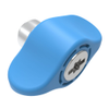 Captive Screw, M3 X 0.5 Thread, Flare-in, TORX®/Slot Combination, Wing Knob, Blue -- 4C-TS-M3-2F1-W008 - Image