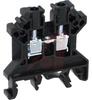 Feed-through term block, 25A, 600V, 22-12AWG, 6mm, Black - 70077556 - Allied Electronics, Inc.